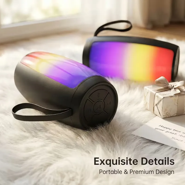 Altavoz Bluetooth portátil con luces LED RGB